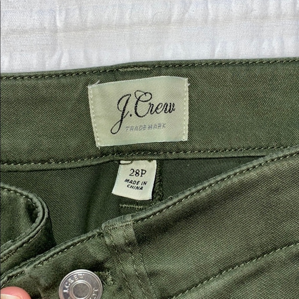 Green jcrew jegging material pants